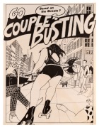 "GO COUPLE BUSTING", c. late 1970s poster designed and printed by Carol Porter. Signed 'Caz' at bottom right. Screenprinted on paper, 60 x 45.5cm