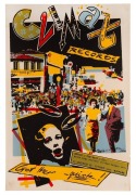 "CLIMAX RECORDS - GET THERE - QUICK", 1979 poster designed by Philip Brophy,&nbsp;an Australian musician, filmmaker, writer, and academic. This iconic poster was designed for Climax Records, a reggae/new wave&nbsp;record shop in Gertrude St, Fitzroy, run by Max Rob