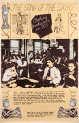 "THE SONG OF THE SKIRT - CLOTHING PRODUCTION IN 1903", 1979 poster designed by Marie McMahon and Frances Phoenix. This is poster two in a series of ten posters designed and printed by the Women's Domestic Needlework Group in Sydney. Screenprint on paper, 