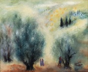 REUVEN RUBIN (1893-1974, Roumania, Israel), The Road to Jerusalem, circa 1968, oil on canvas, signed lower right, 38 x 46cm, 59 x 67cm overall