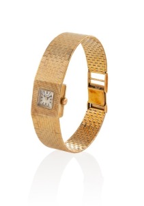 A lady's vintage wristwatch with 14ct yellow gold case and bracelet, 36 grams without movement