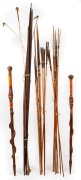 Tribal bows, arrows and walking sticks, Papua New Guinea and Bougainville Island, circa 1970, (21 items)