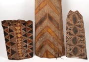 Three assorted sago bark paintings with remains of polychrome earth pigment decoration, Papua New Guinea origin, the largest 142cm high - 2