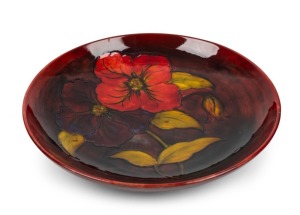 MOORCROFT&nbsp;"Anemone" platter with flambe glaze, impressed "Moorcroft, Made in England", 32cm diameter