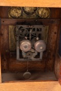 An antique English Gothic style oak cased spring table clock, dial marked "JAMES McCABE ROYAL EXCHANGE, LONDON, 2458", 19th century, note: antique Continental movement. ​​​​​​​77cm high - 3