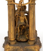 An antique French ormolu cased annular dial pillar clock depicting Neptune, 19th century, 38cm high - 3