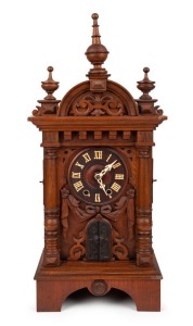 GORDIAN HETTICH SOHN antique Black Forest "TRUMPETER" table clock, 19th century, movement stamped "G.H.S.", 72cm high