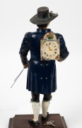 "PEDLAR" antique German&nbsp;figural clock with original painted metal finish, 19th century, ​​​​​​​40cm high - 2