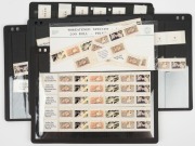 1992 (SG.1321 - 1332) 45c Threatened Species self-adhesive strips: a specialized collection on Hagner pages; numerous sets encompassing all printings, reprints, etc. Cat.&pound;700+. (420 stamps).
