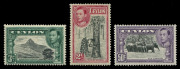 CEYLON: 1938-49 (SG.386-397) KGVI 2c to 5r with all changes of perf, plus Sideways & Upright Watermark varieties; some stamps unmounted. A desirable assembly, Cat. &pound;1500+. (35) - 3