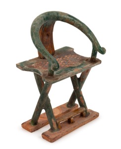 An antique Chinese pottery funerary chair, Ming Dynasty, 18cm high