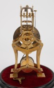 An antique English skeleton clock in glass dome with single train fusee movement, temperature compensated balance wheel with duplex style escapement, and Roman numerals, 19th century, 40cm high overall - 4