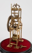 An antique English skeleton clock in glass dome with single train fusee movement, temperature compensated balance wheel with duplex style escapement, and Roman numerals, 19th century, 40cm high overall - 5