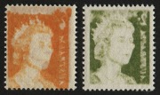 1966 and 1970&nbsp;QEII 2c olive-green & 6c orange, singles, both with strong "Offsets", MUH. ACSC: $185.