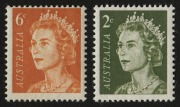1966 and 1970&nbsp;QEII 2c olive-green & 6c orange, singles, both with strong "Offsets", MUH. ACSC: $185. - 2
