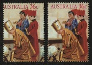 1986 (SG.1041) 36c Christmas (Wise men) variety BW:1178ba "misplaced vertical perforations", single, with normal for comparison, (2). MUH.