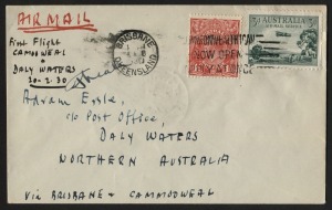 Aerophilately & Flight Covers: 19 Feb.1930 (AAMC.151) Camooweal - Daly Waters cover, flown and signed by the pilot, Frank Neale, for the inaugural flight by Australian Aerial Services. Cat.$300+. [Only 50 flown].