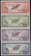 TONGA: set of 4 'SPECIMEN' banknotes to 10 pa'anga, each note numbered '*006805', uncirculated.