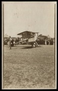 Aerophilately & Flight Covers: HARRY HAWKER FLIES AT ELSTERNWICK, FEBRUARY 1914 Three real photo postcards (unknown photographer) depicting "Hawker's Aeroplane" (on the ground at Elsternwick golf course); "Hawker descending over Elsternwick Hotel"; and, " - 2