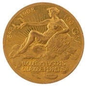 100 Corona, 1908 60th Anniversary of the reign of Franz Josef, gold, 33.875gms. EF condition.