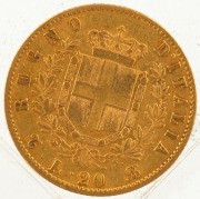 King Vittorio Emanuele II, 20 Lire gold 1864, 1865 & 1868; Mintmarks T and BN on reverse. (3).&nbsp; - 3