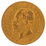 King Vittorio Emanuele II, 20 Lire gold 1864, 1865 & 1868; Mintmarks T and BN on reverse. (3).&nbsp; - 4