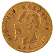 King Vittorio Emanuele II, 20 Lire gold 1864, 1865 & 1868; Mintmarks T and BN on reverse. (3).&nbsp; - 6