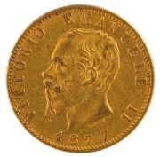 King Vittorio Emanuele II, 20 Lire gold 1877 & 1882; Mintmarks R on reverse. (2).&nbsp; - 2