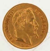 Napoleon III 20 Francs gold 1861; (Barre), Mintmark A. - 2
