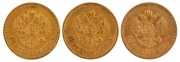 Czar Nicholas II, 10 Roubles&nbsp;gold 1899, (3), VF/EF.