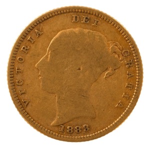 Half Sovereign, Queen Victoria Young Head, 1883 Shield reverse, Sydney Mint, G.
