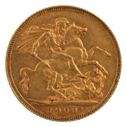 Sovereigns, 1873 and 1884 Young Head, 1900 Veiled head, St. George reverse, (3), VF/EF. - 6