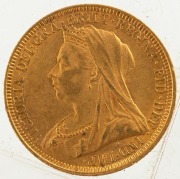 1893 Sovereign, Veiled head, St. George reverse, Sydney, EF. - 2