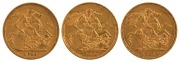 1899, 1900 & 1901 Sovereigns, Veiled head, St. George reverse, Melbourne, VF/EF. (3).