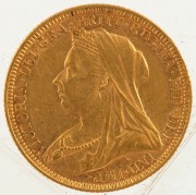 1894 Sovereign, Veiled head, St. George reverse, Melbourne, EF. - 2