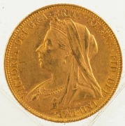 1899 Sovereign, Veiled head, St. George reverse, Melbourne, EF. - 2