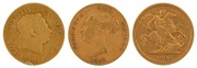 Half Sovereigns, 1817 George III, 1859 Victoria Young Head & 1893 Veiled head, (3) F/VF.