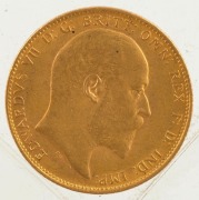 1909 Sovereign, Edward VII, St. George reverse, Melbourne, EF. - 2