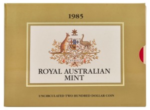 TWO HUNDRED DOLLARS, 1985 $200 gold Koala, uncirculated; in original pack.