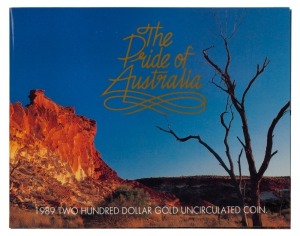 TWO HUNDRED DOLLARS, 1989 $200 gold "The Pride of Australia - Frilled Neck Lizard", uncirculated; in original folder.