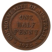 A 1925 set of coins of a very high standard; the&nbsp;Halfpenny: brown uncirculated; the&nbsp;Penny: brown uncirculated; the&nbsp;Threepence,&nbsp;brilliant but baggy; unc.; the&nbsp;Sixpence,&nbsp;uncirculated to choice uncirculated; the&nbsp;Shilling: choice uncirculated; and the&nbsp;Florin, - 4