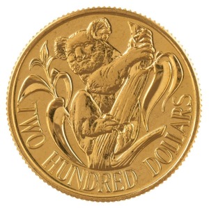 TWO HUNDRED DOLLARS, 1980 $200 gold Koala, uncirculated; in plastic pouch of issue.