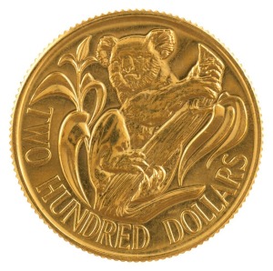 TWO HUNDRED DOLLARS, 1980 $200 gold Koala, uncirculated; in plastic pouch of issue.