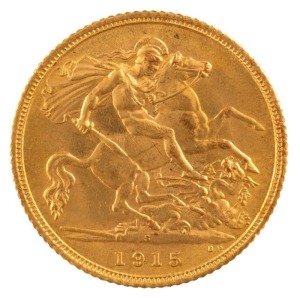 Half Sovereign, GEORGE V, 1915 Sydney Mint, Unc.