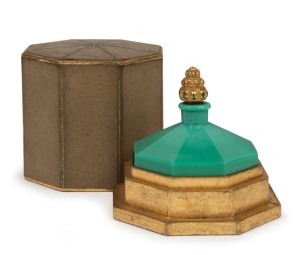 RICHARD HUDNUT "Le Début Bleu" 30 ml. or 1 oz. Flacon, Cristalleries de Nancy, 1927, Paris, housed in original octagonal card box, the box 6.5cm high