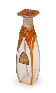 JULIEN VIARD French Art Nouveau glass perfume bottle with brown patinated finish, 13cm high