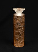 LALIQUE "Cinq Fleurs" (Five Flowers) French glass perfume bottle with brown stained finish, for FORVIL, 10.5cm high - 2