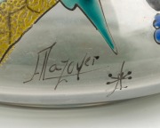 A French Art Deco vase with enamel floral decoration, circa 1920s, signed (illegible), with cross of Lorraine, 8.5cm high, 15.5cm wide - 2