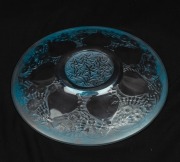 LALIQUE "The Vase" pattern French glass plate with blue stained finish stamped "R. LALIQUE", 17.5cm diameter - 3