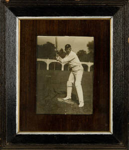 WARWICK ARMSTRONG, signed photograph, window mounted, framed & glazed, overall 34x39cm. [Warwick Armstrong played 50 Tests 1901-21 including 10 as Australian captain. Australian Test Player No.80].